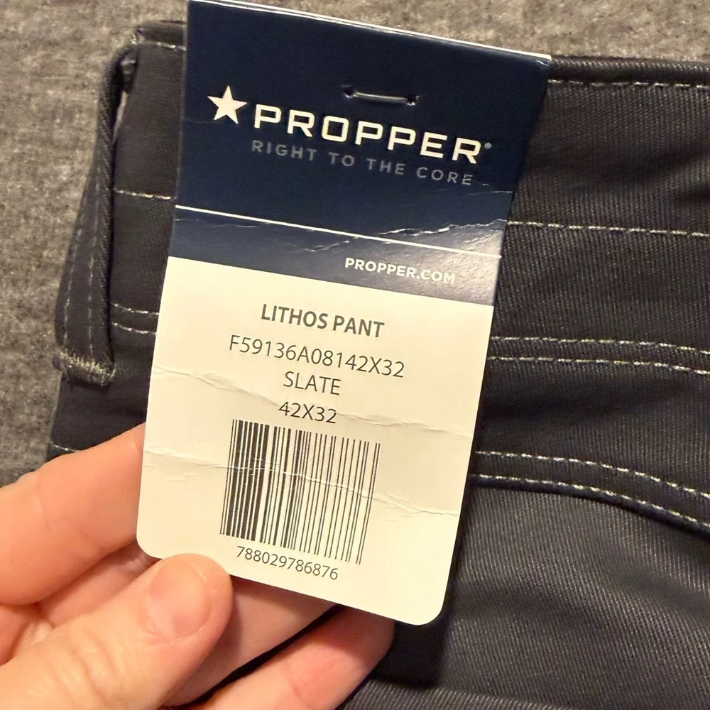 Propper Lithos pants mens 42x32 gray reinforced work stretch durable relaxed NWT